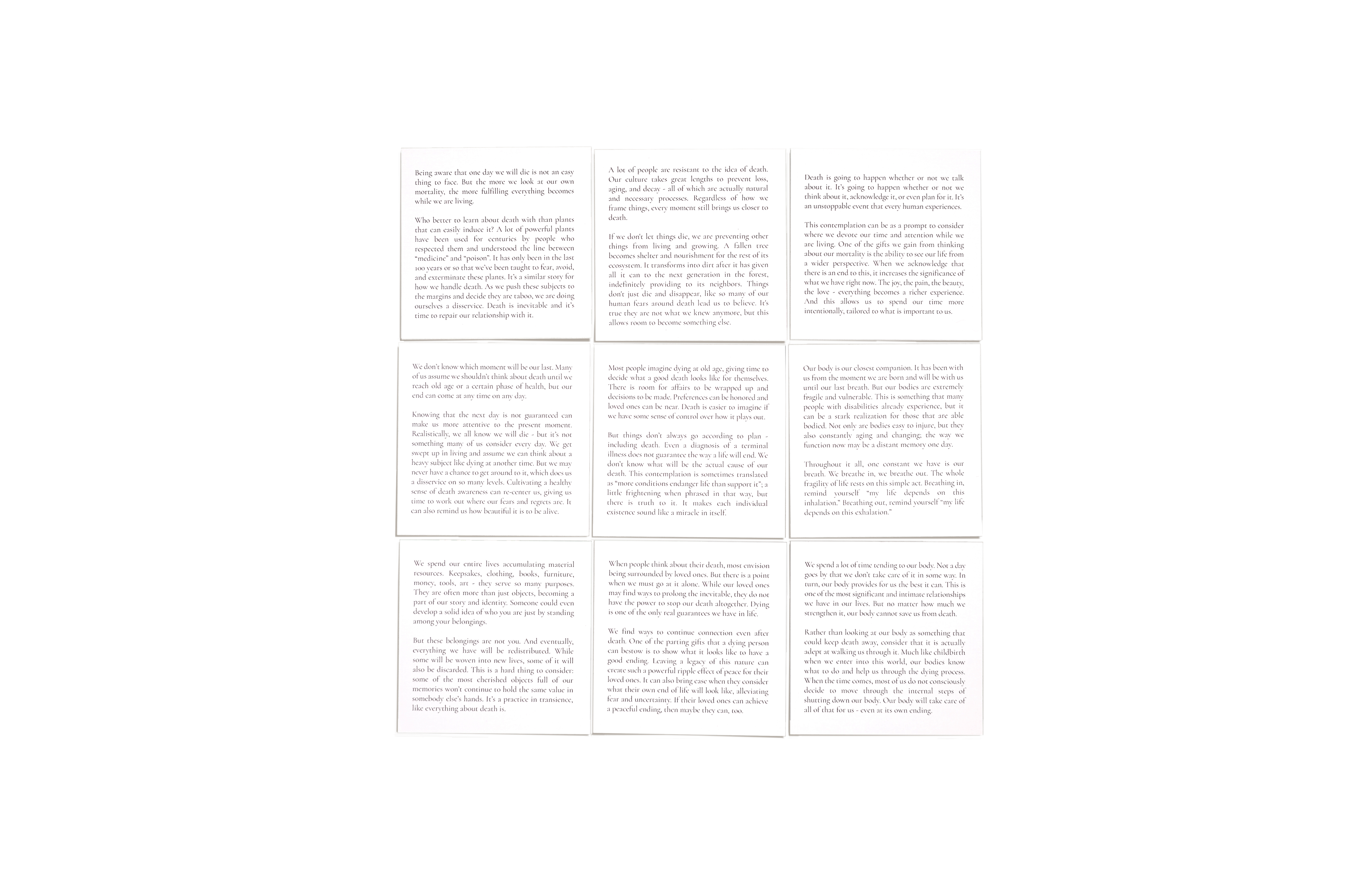 Death Meditation Card Set